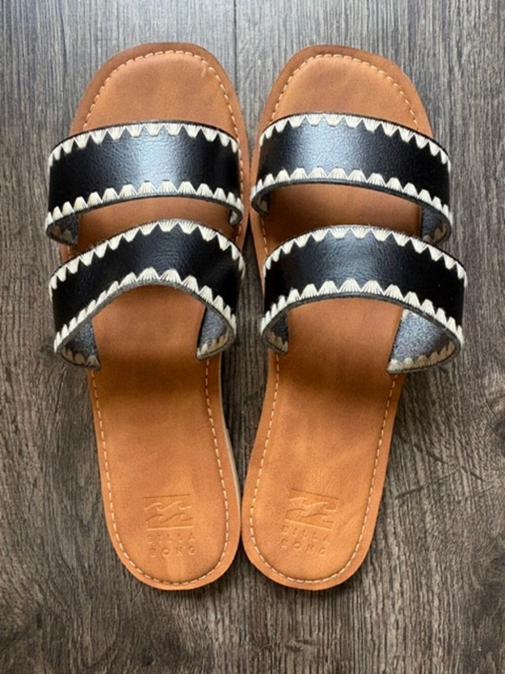 Billabong Lei Black/Tan Sandals Size 10